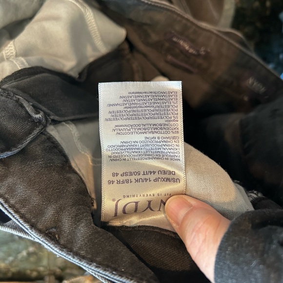 NYDJ Marilyn Straight tie waist trouser style black/grey jeans. Stretch. Work. - Picture 12 of 12